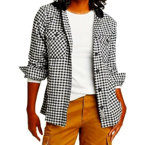 Eddie Bauer womans flannel hoodie jacket, xl - Picture 1 of 7